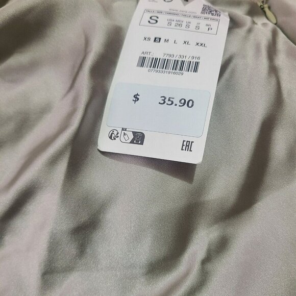 Zara Satin Effect Corset Top Bustier Strapless Pale Green Size S 7793 331 - Picture 3 of 3